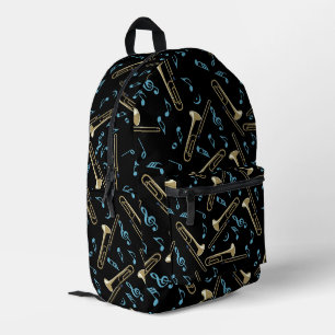 Trombone-Musiknoten-Muster Bedruckter Rucksack