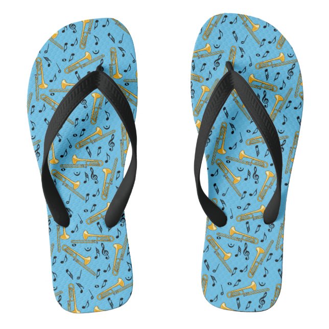 Trombone-Musiknoten-Muster Flip Flops (Fußbett)