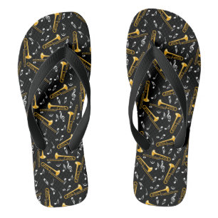 Trombone-Musiknoten-Muster Flip Flops