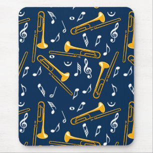 Trombone-Musiknoten-Muster Mousepad