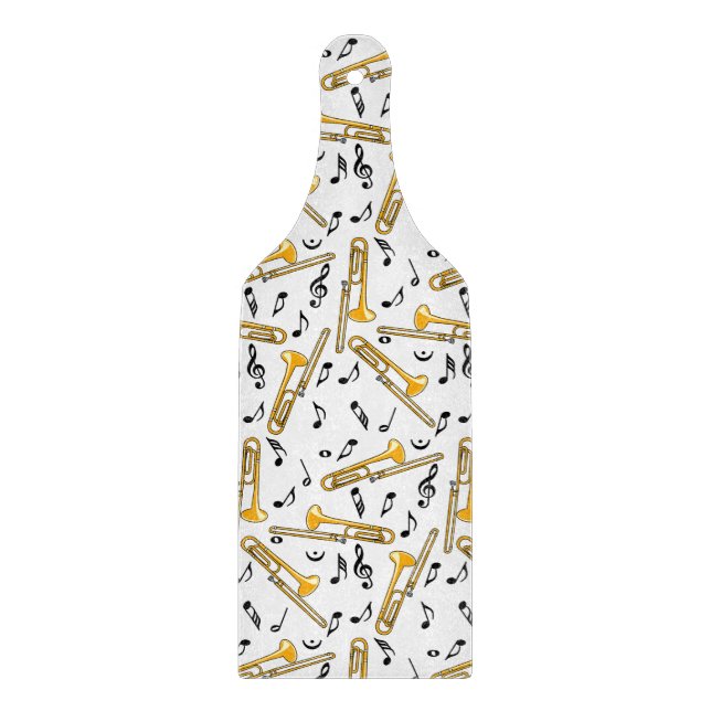 Trombone-Musiknoten-Muster Schneidebrett (Vorderseite)