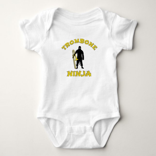 Trombone Ninja Baby Strampler (Vorderseite)