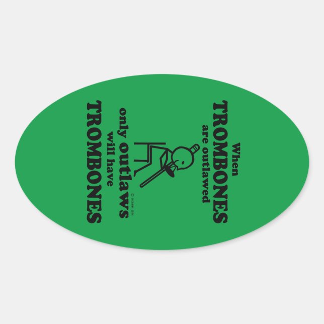 Trombone Oval Aufkleber (Vorderseite)