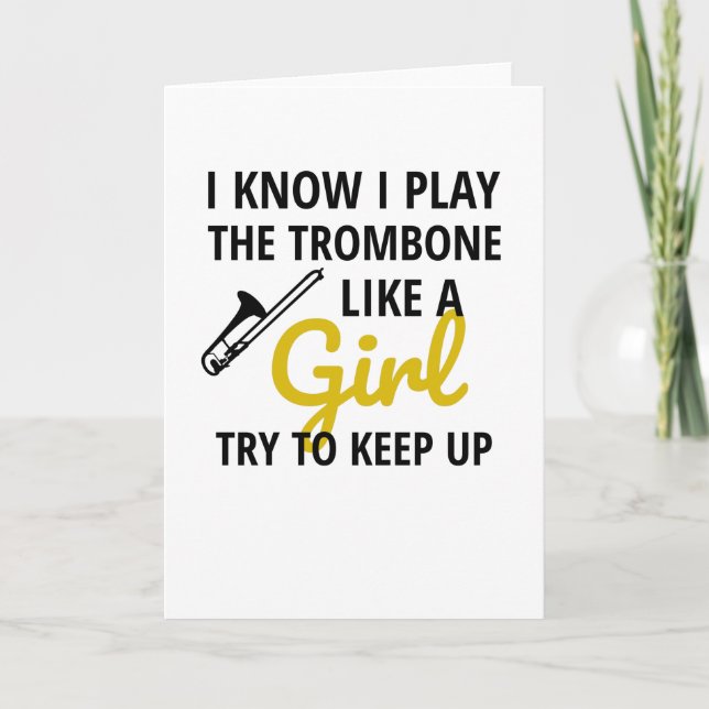 Trombone-Player-Mädchen| Trombonist Frauenknochen Karte (Vorderseite)