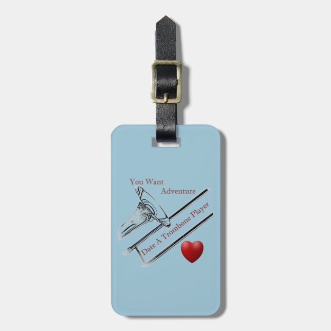 Trombone Player Musician Key Chain Keychain Gepäckanhänger (Vorderseite vertikal)