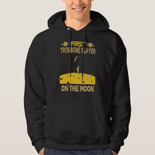 Trombone Player On The Moon Hoodie (Vorderseite)
