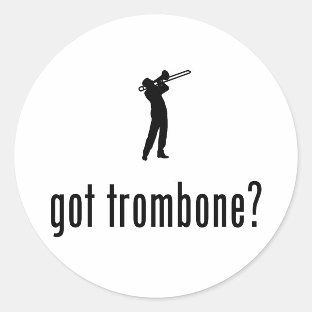 Trombone-Player Runder Aufkleber (Vorderseite)