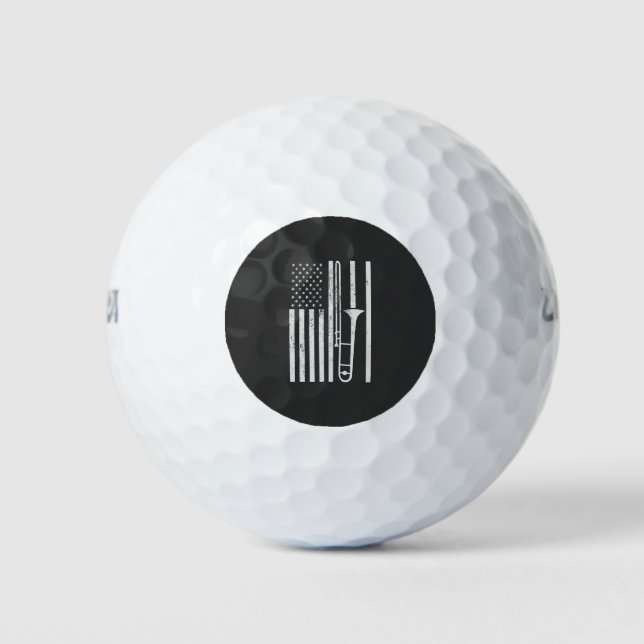 Trombone Player USA Patriotic American 4. Juli Golfball (Vorderseite)