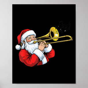 Trombone Player Weihnachten Weihnachten Weihnachts Poster