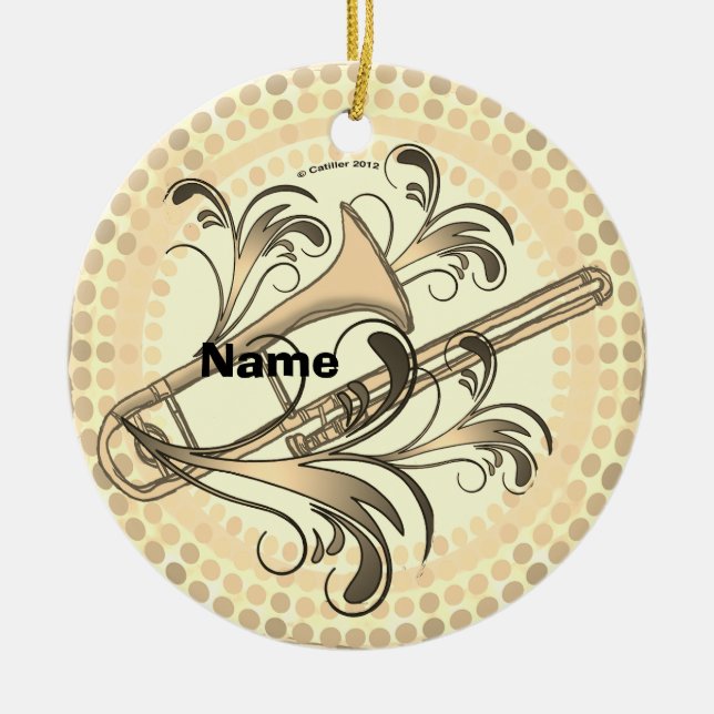 Trombone Rhythm  Keramik Ornament (Vorne)