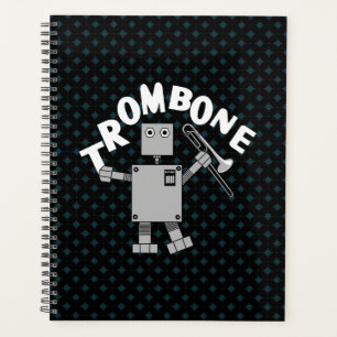 Trombone Robot White Text Planer