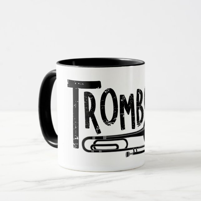 Trombone-Rough-Text Tasse (Vorderseite Links)