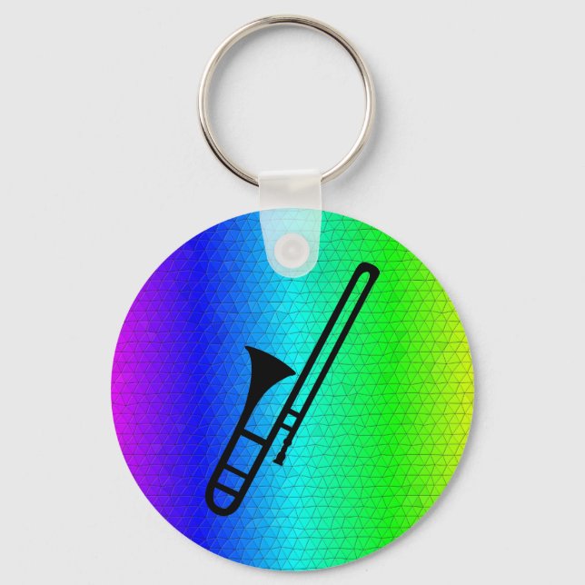 Trombone-Silhouette-Schlüsselanhänger Schlüsselanhänger (Vorderseite)