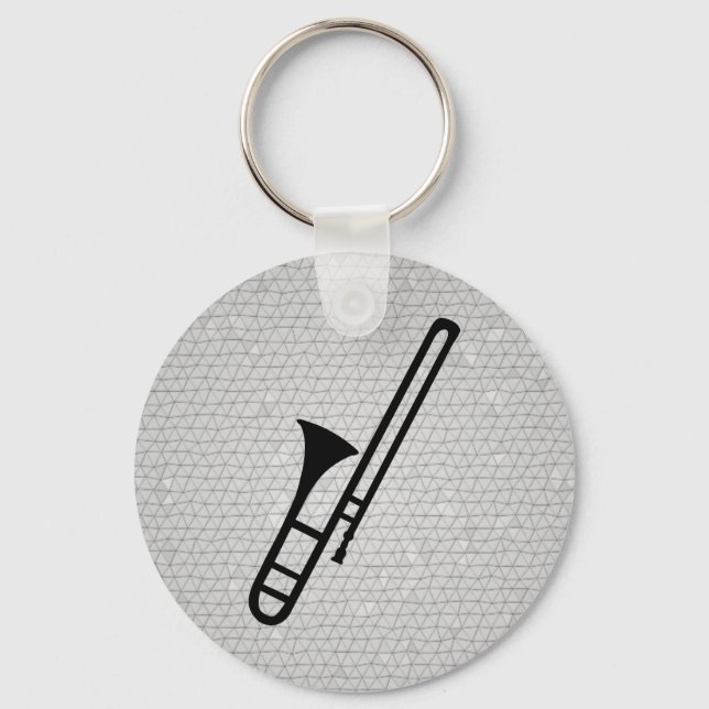 Trombone-Silhouette-Schlüsselanhänger Schlüsselanhänger (Vorderseite)