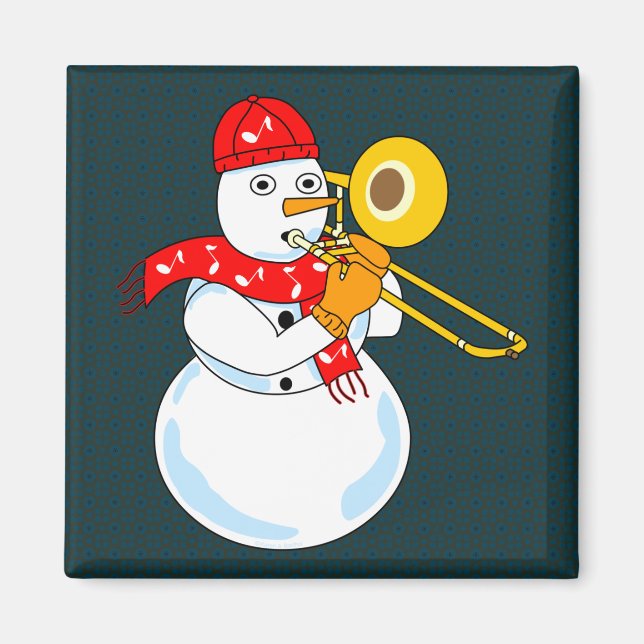 Trombone Snowman Magnet (Vorne)