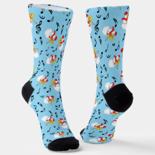Trombone Snowman Musiknotens Pattern Socken