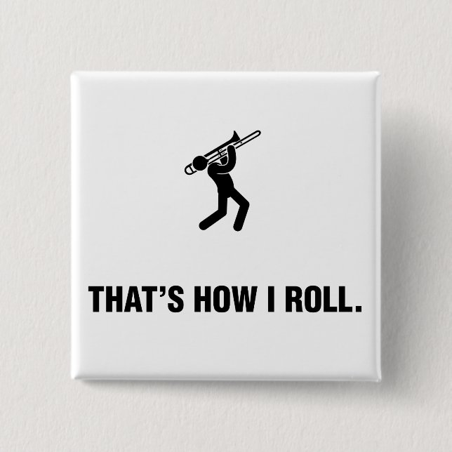 Trombone-Spieler Button (Vorderseite)