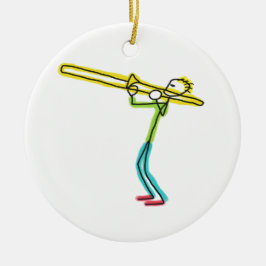 Trombone Stickman Keramik Ornament