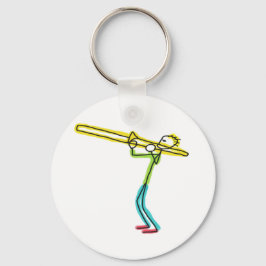 Trombone Stickman Schlüsselanhänger