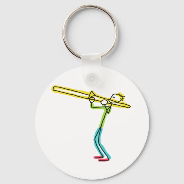 Trombone Stickman Schlüsselanhänger (Vorderseite)