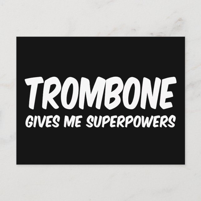 Trombone Superpower Funny Superhero Music Postkarte (Vorderseite)