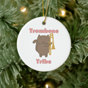 Trombone Tribe Süße Katze Rosa Buchstaben Keramik Ornament