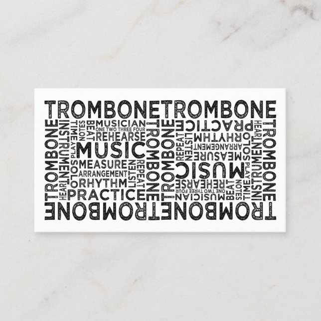 Trombone-Typografie Visitenkarte (Vorderseite)