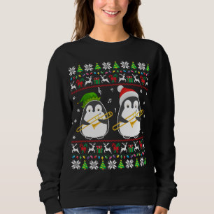 Trombone Ugly Christmas Sweater Elf Santa Penguin Sweatshirt