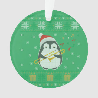 Trombone Vilain Chandail de Noël Penguin Noël Fami