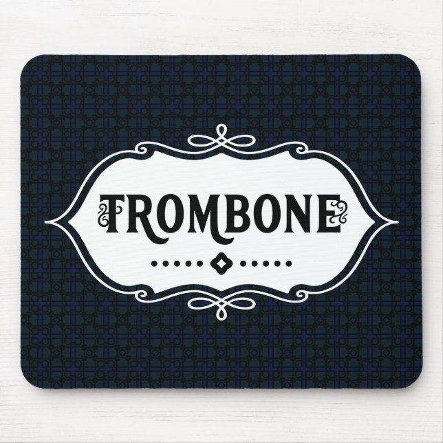 Trombone-Weiße Emblem Mousepad (Vorne)
