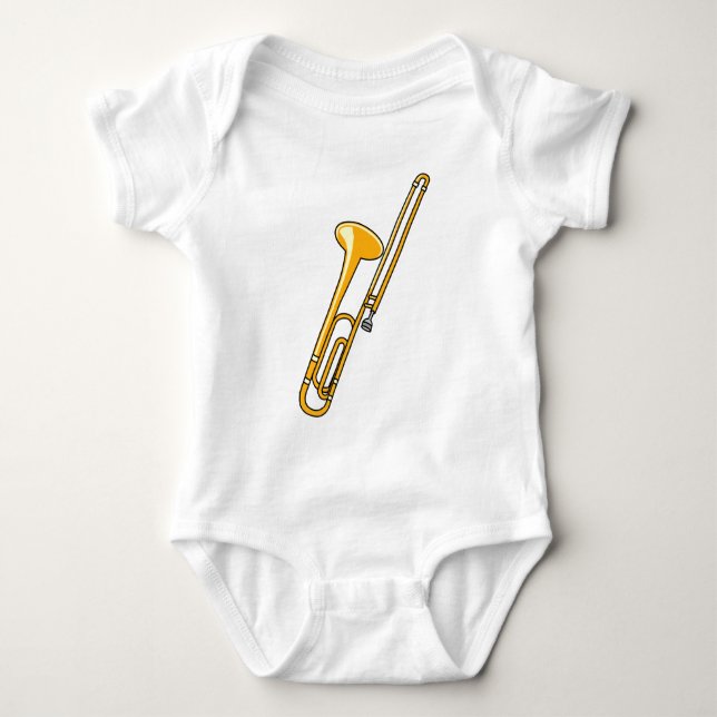 Trombone-Zeichnend Baby Strampler (Vorderseite)
