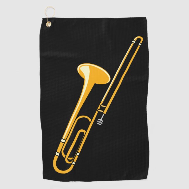 Trombone-Zeichnend Golfhandtuch (Vorderseite)
