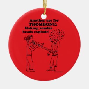 Trombone-Zombie-Explosion Keramik Ornament