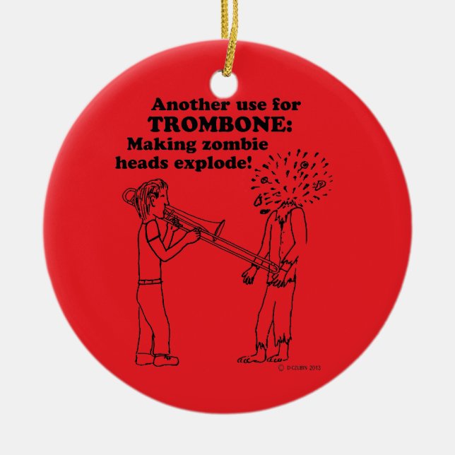 Trombone-Zombie-Explosion Keramik Ornament (Vorne)