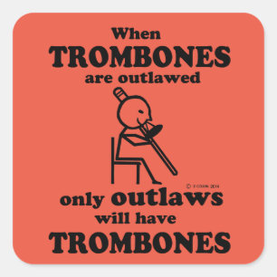 Trombones-Aufkleber Quadratischer Aufkleber