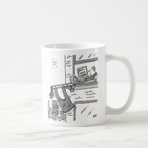 Trombonist hangt seine Auswasch Kaffeetasse
