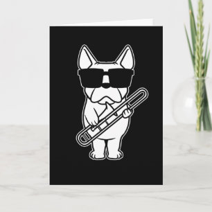 Trombonist Trombone Player Dog Karte