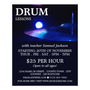 Trommel Cymbal, Trommel Lektionen Werbung Flyer
