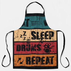 Trommel-Leidenschaft: T-Shirt-Design-Illustration. Schürze