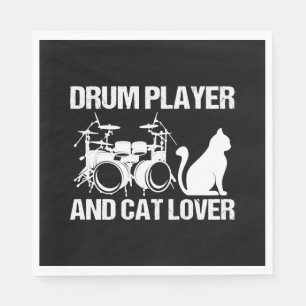 Trommel-Player und Katzenrummer-Musikertrommeln Serviette