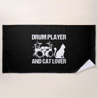Trommel-Player und Katzenrummer-Musikertrommeln Strandtuch