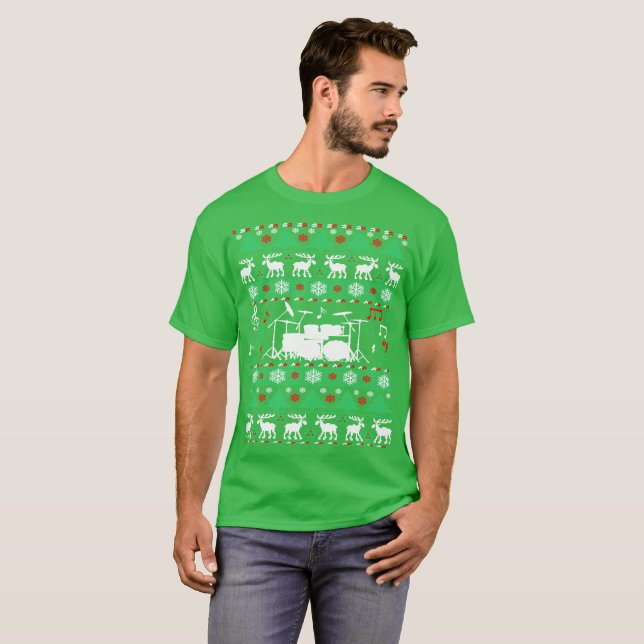 Trommel-Schlagzeuger-hässliches T-Shirt (Vorne ganz)