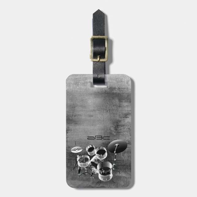 Trommel-Set/personalisiertes Geschenk für Gepäckanhänger (Vorderseite vertikal)