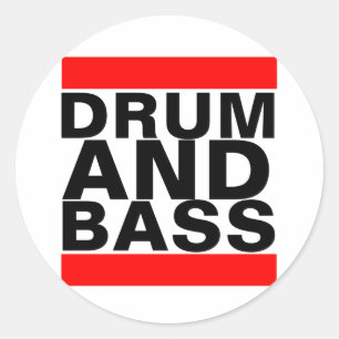 Trommel und Bass Runder Aufkleber