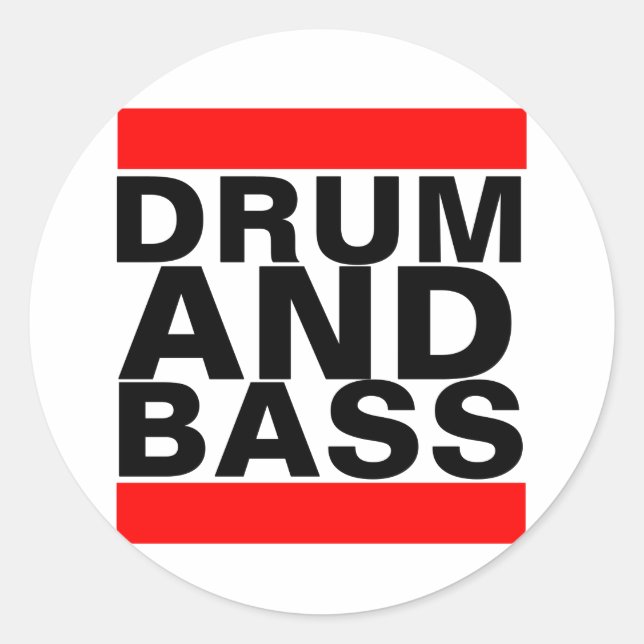 Trommel und Bass Runder Aufkleber (Vorderseite)