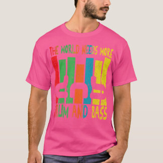 Trommel und Bass Vintager Regenbogen Retro-Styl T-Shirt