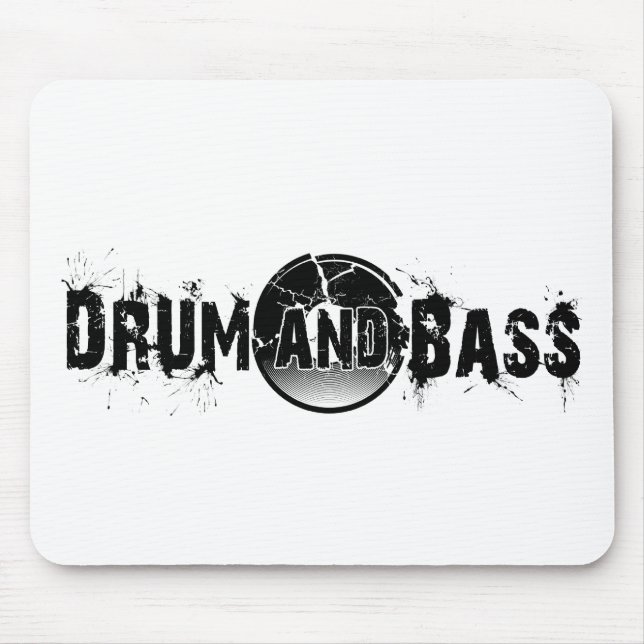 Trommel und Baß zerbrachen Aufzeichnung Mousepad (Vorne)
