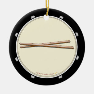 Trommel und Drumsticks-Gewohnheits-Verzierung Keramik Ornament