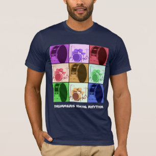 Trommel und Trommel Set Mod Dunkles Shirt Pop Art