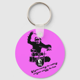 Trommelaffe crazyape schlüsselanhänger